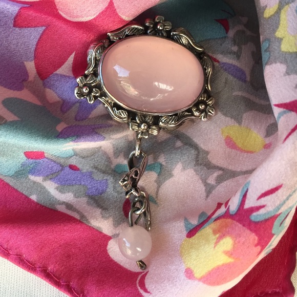 CAROL FELLEY VNTG “Tinkerbell” like fairy /Sterling Silver Rose Quartz Brooch